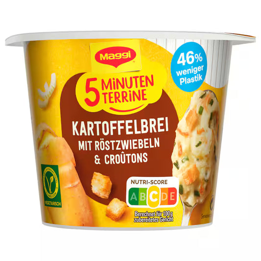 Maggi 5 Minuten Terrine Kartoffelbrei mit Röstzwiebeln & Croutons 56g